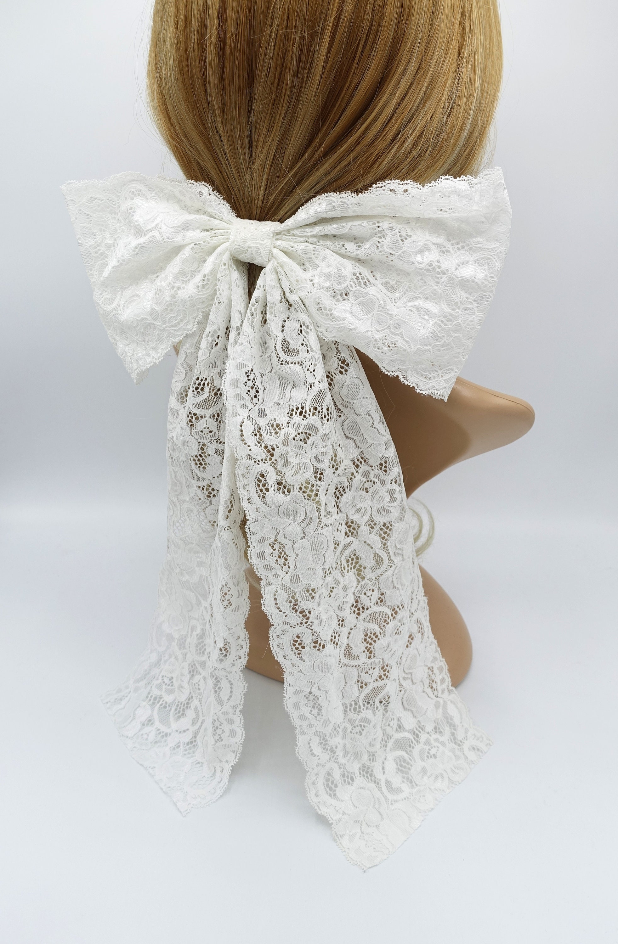 Floral Lace Hair Bow Wedding Hair Bow for Women Etsy