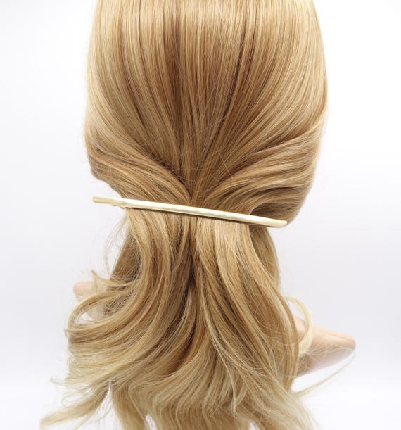 Sleek Metal Hair Barrette, Long Minimalist Hair Clip, Modern Elegant Accessory