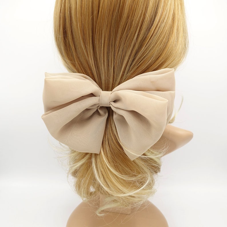 Chiffon layered hair bow french barrette stylish women hair Etsy