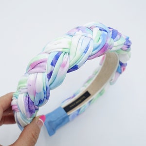 color gradation braided fashion tie dye headband woman stylish hairband hair accessory