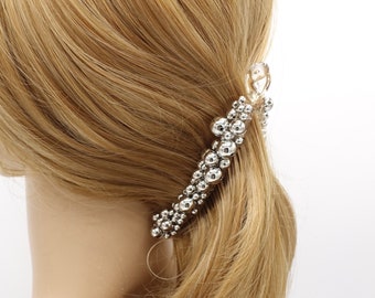 Beaded Banana Hair Clip: Metallic Ball Design