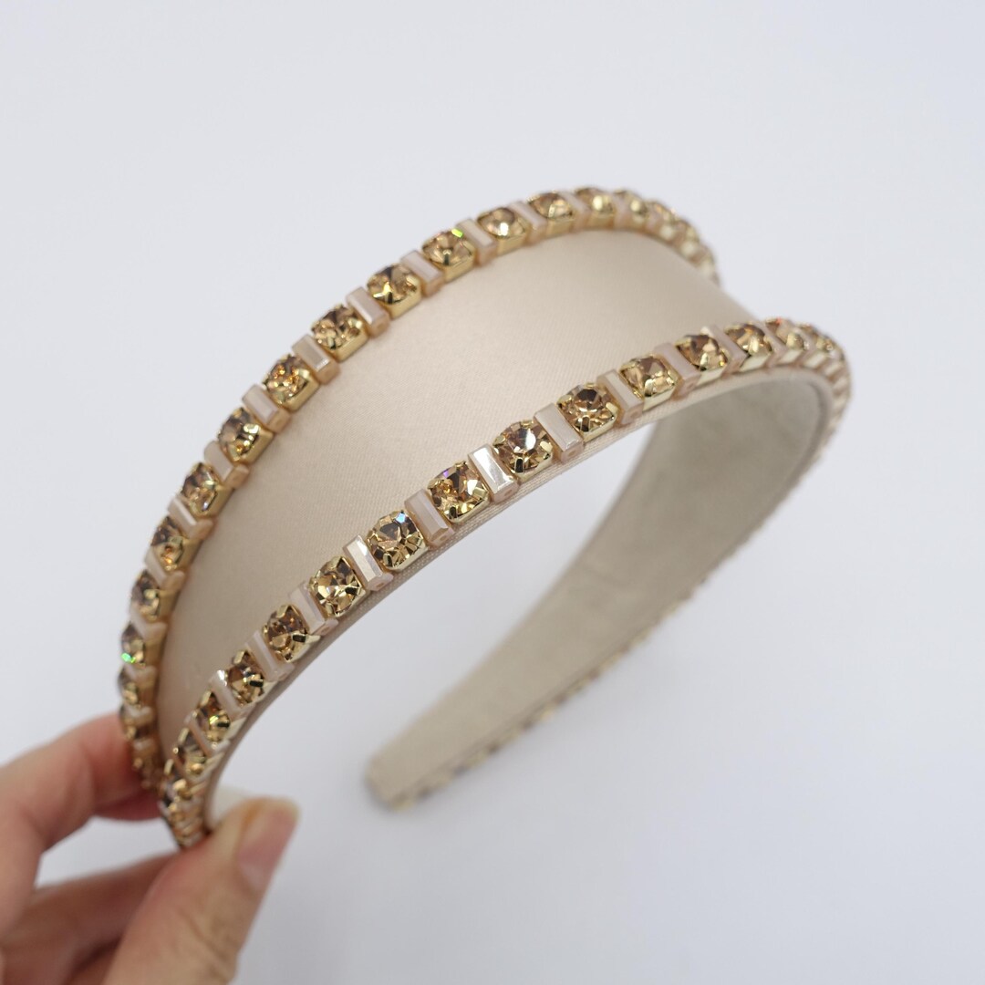 Rhinestone Embellished Satin Headband: Special Occasion Hair  display picture 1