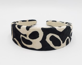 Diadema acolchada de terciopelo con estampado animal, accesorio para el cabello de otoño e invierno para mujer
