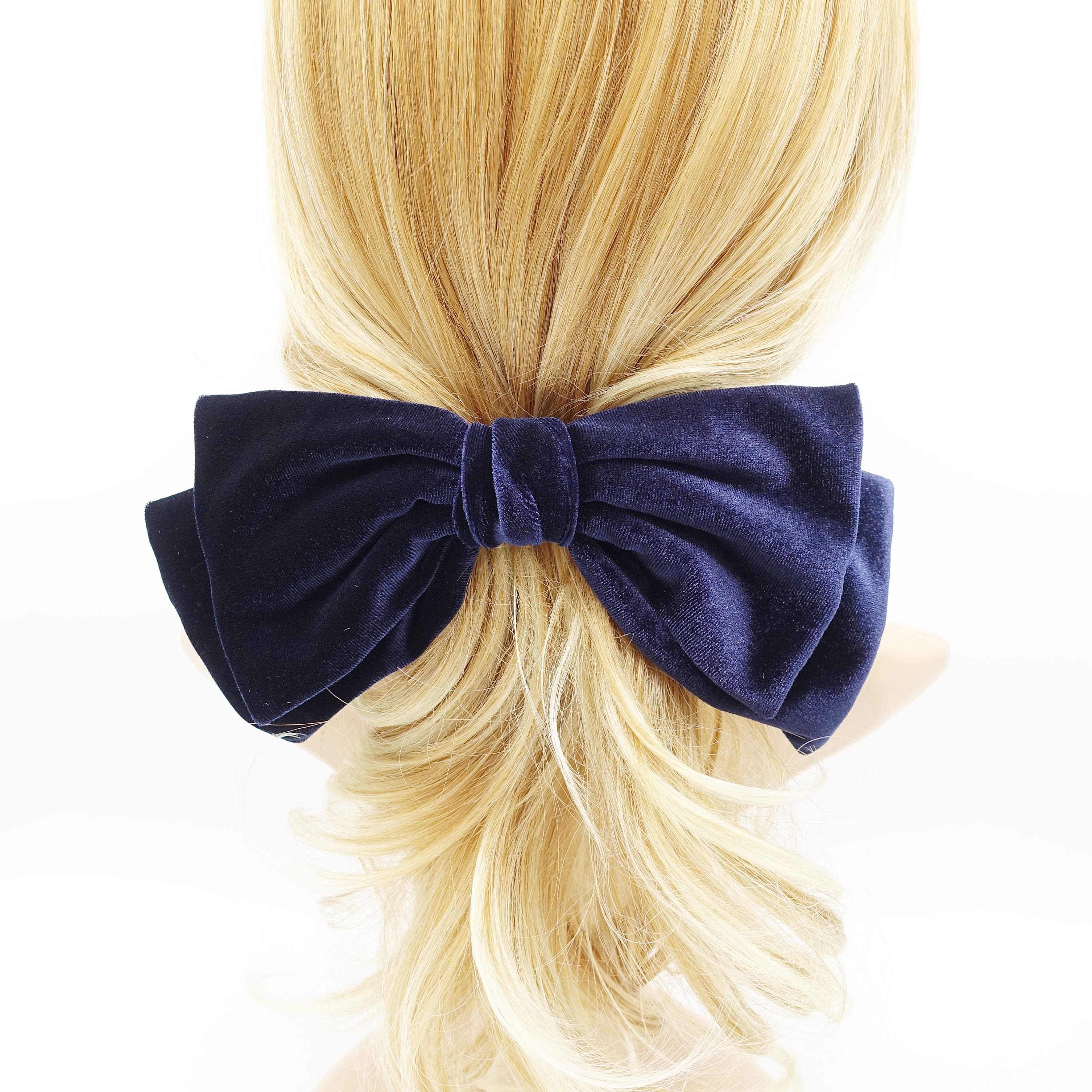 Texas velvet bow french hair barrette big hair bow accessory Etsy