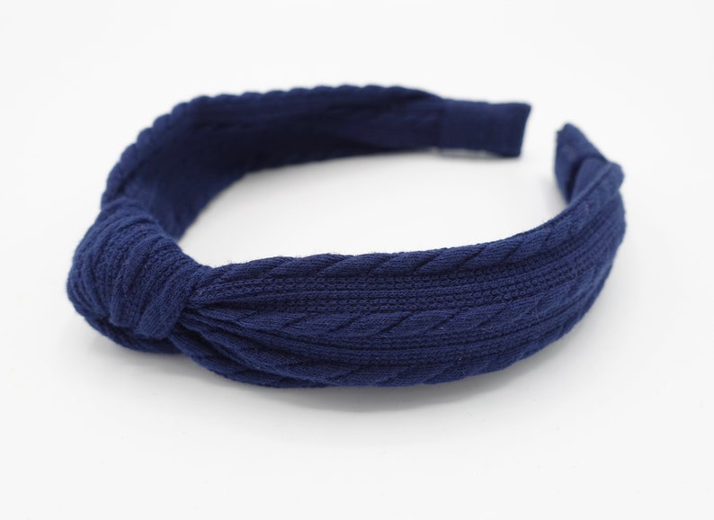 Knit Braided Pattern Headband Narrow Top Knot Hairband Fall | Etsy