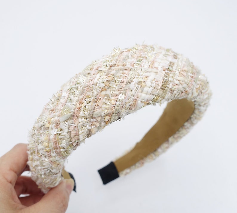 Padded tweed headband stylish hairband trendy women hair Etsy