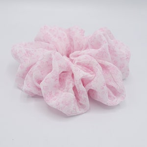chiffon scrunchies, floral scrunchies, pastel scrunchies for women