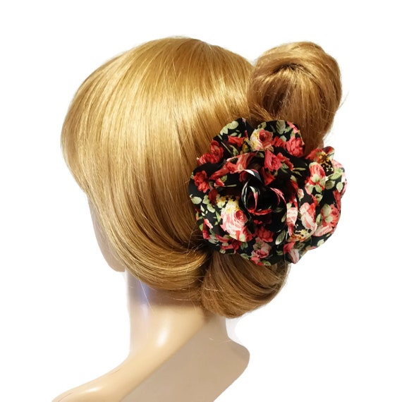 Floral Print Petal Flower Decorated Hair Claw Clip Women Hair Etsy