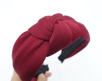 solid thick fabric knotted headband simple basic practical hairband women hair accessory