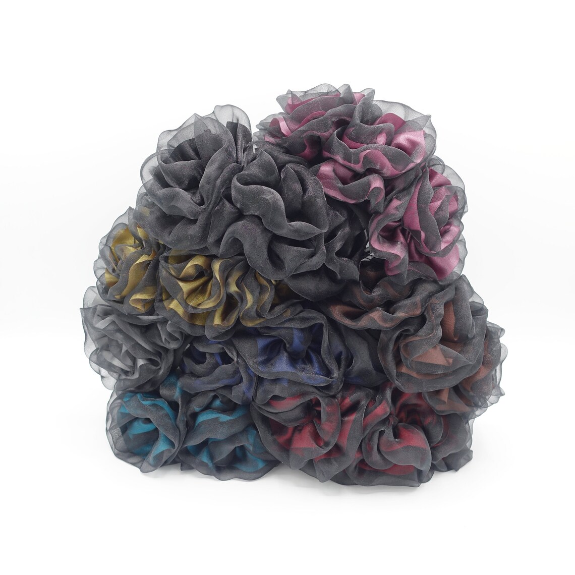 Moonlight shy flower headband organdy wrapped mesh satin petal | Etsy