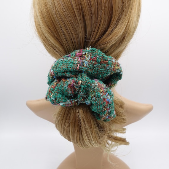 2 Left! Chic Brown Patterned Hair Scrunchie Hair Tie The Sleepy Tie® Lover main image 4