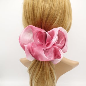 Oversized Tie Dye Organza Scrunchie: Gradient Hair Elastic