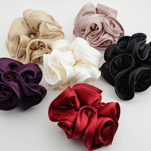 satin hair scrunchie hair tie Women solid color scrunchy ponytail Hair tie accessory in scrunchies image 7