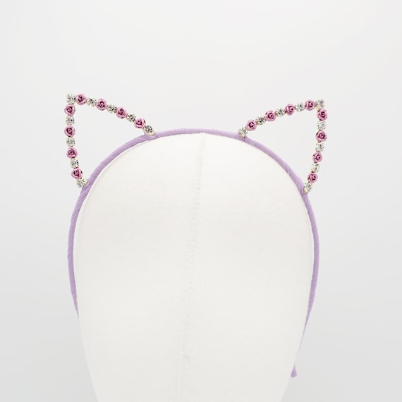 Cat Ears Headband Rhinestone Costume Hairband Party Fancy Exclusive Decor Cute 