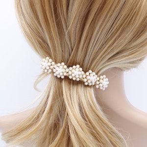 小さな真珠のボールの花のフレンチヘアバレッタ女性用ヘアアクセサリー