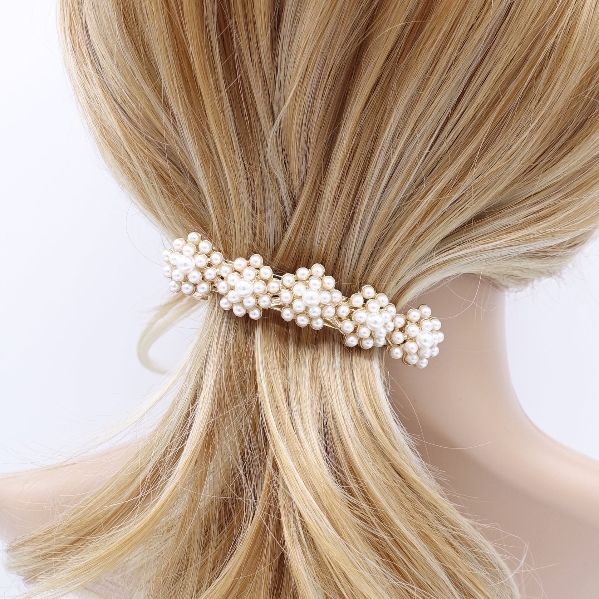 Sevendoo Französische Haarspangen Set – 4 Stück, Mittelgroß & Rechteckig Mit Marmormuster
