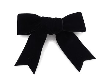 Barrette française à nœud papillon en velours ou pince à cheveux crocodile