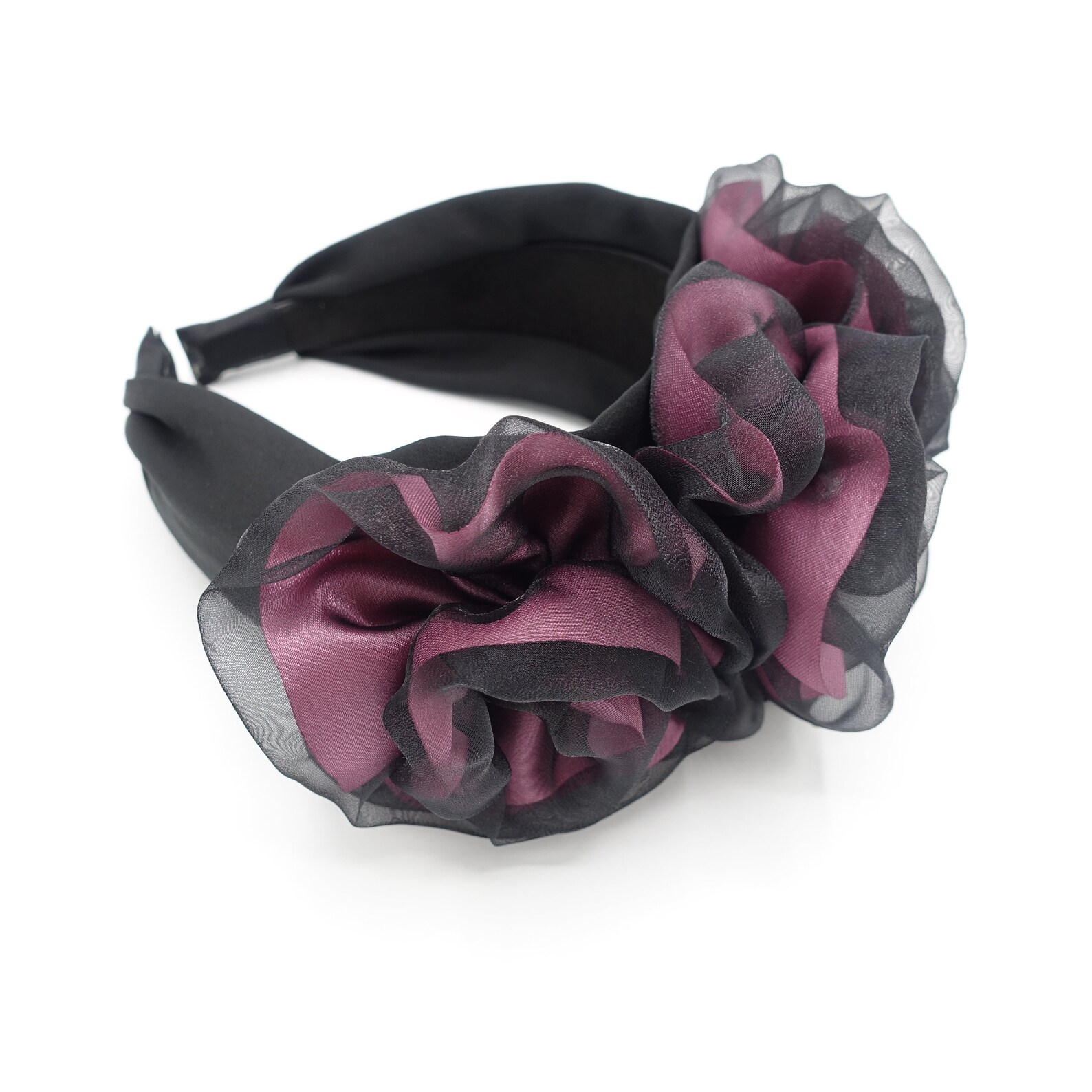 Moonlight shy flower headband organdy wrapped mesh satin petal | Etsy