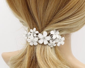 white flower hair barrette