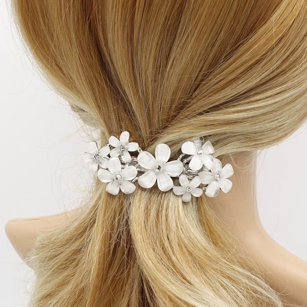 barrette à cheveux fleur blanche