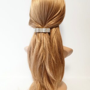 Jewel Layered Hair Bow Octant Rhinestone Decorated French Hair Barrette ...