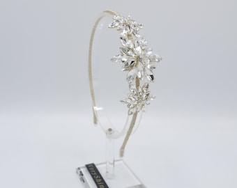 Diadema con flores de nieve y diamantes de imitación: accesorio para el cabello para eventos