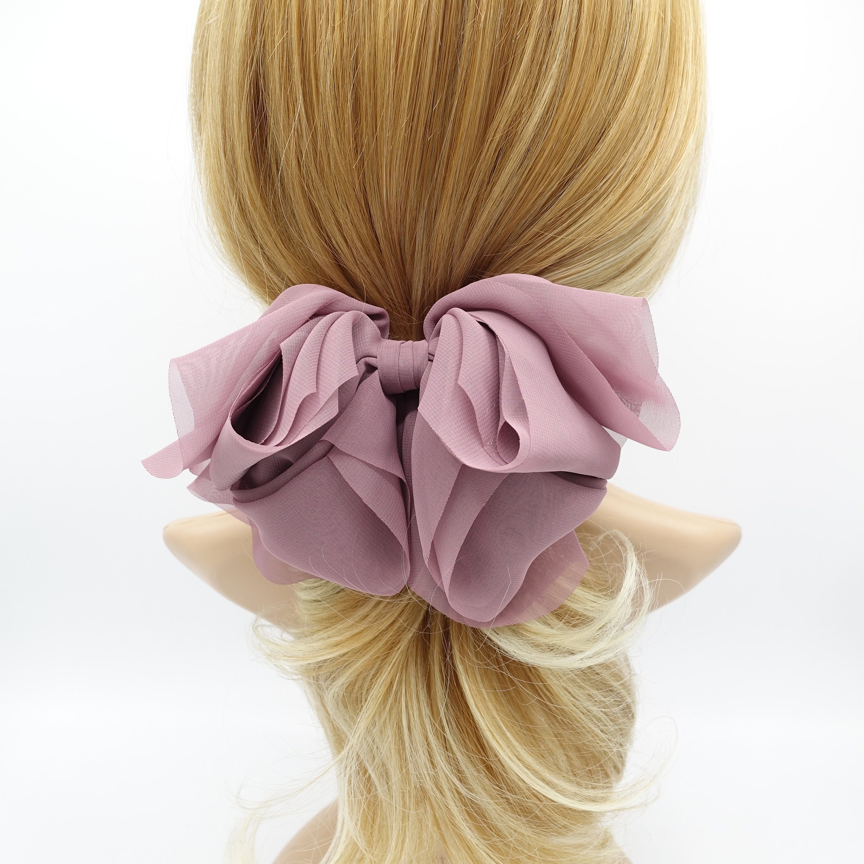 Floppy Hair Bow Chiffon Multi Layered Bow Women Hair