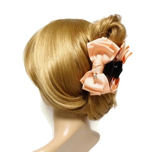 GROSSGRAIN COVERED HAIR CLAW WITH LONG BOW