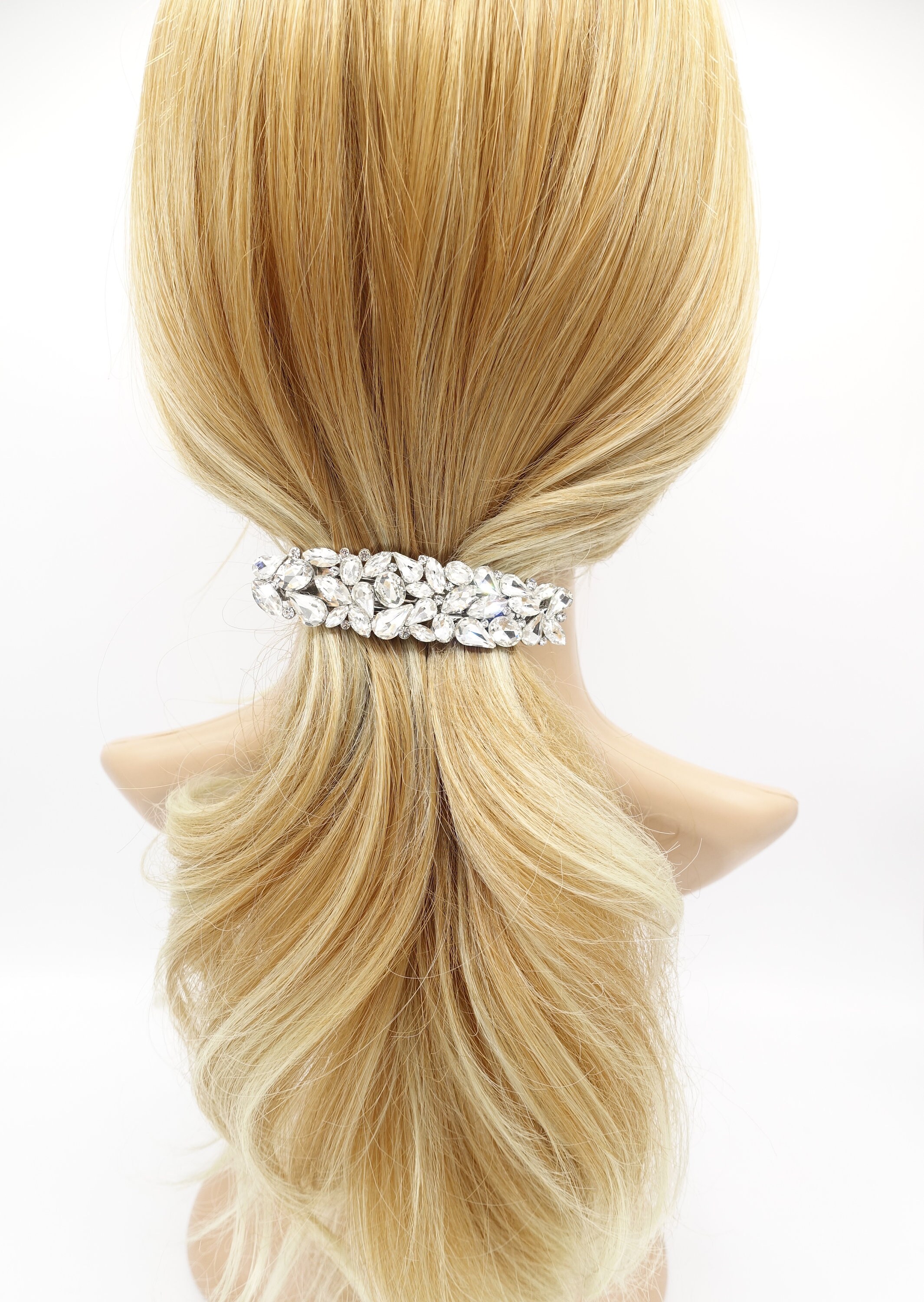Fermacapelli Cristallo Fiore Strass | Barrette Brillanti Per Matrimoni E Feste, Oro E Blu