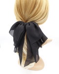 chiffon droopy hair bow sheer hair accessory for women product logo