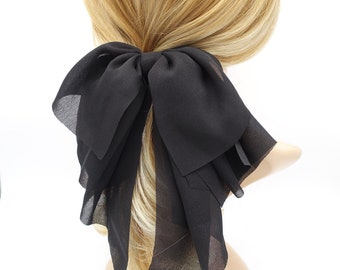 chiffon droopy hair bow sheer hair accessory for women