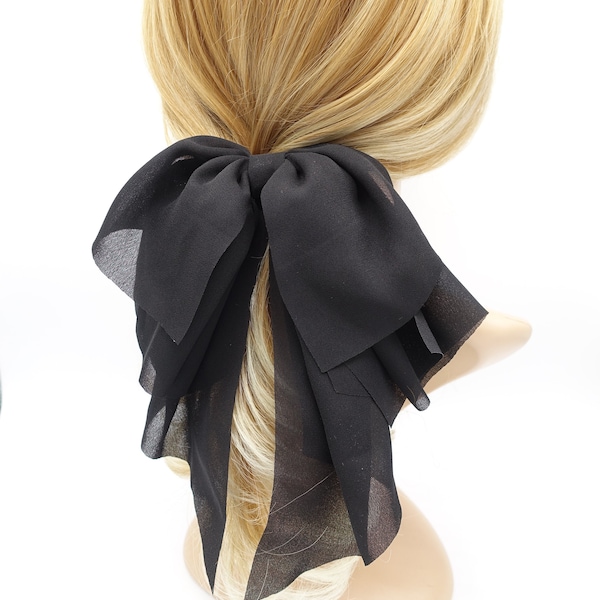 chiffon droopy hair bow sheer hair accessory for women