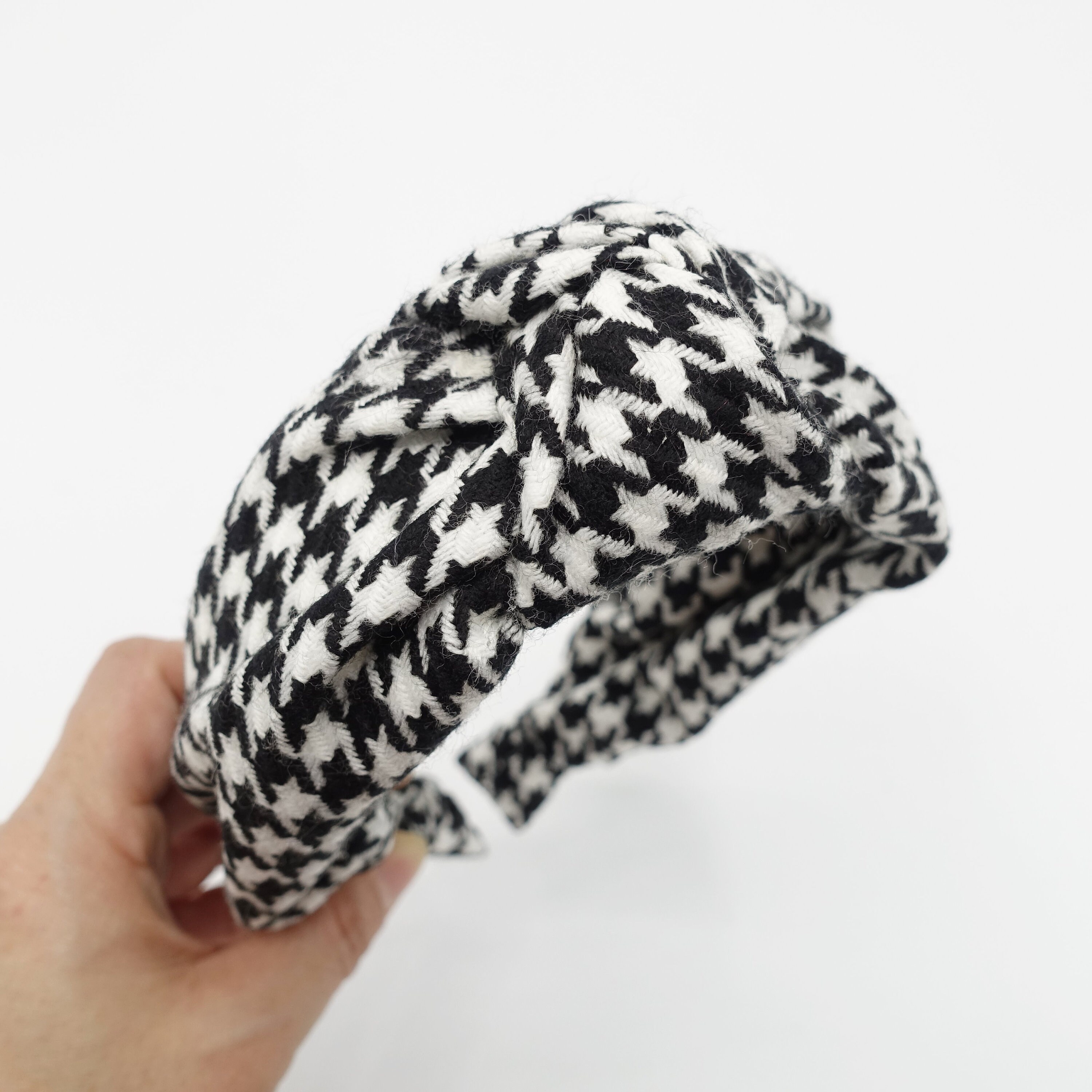Luxury Houndstooth Silky Big Bow Headband Fashion Pattern veryshine-com-headband-black-  main image 4