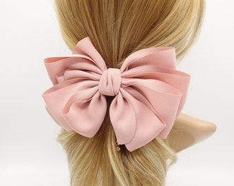 chiffon multi layered bow french hair barrette clip
