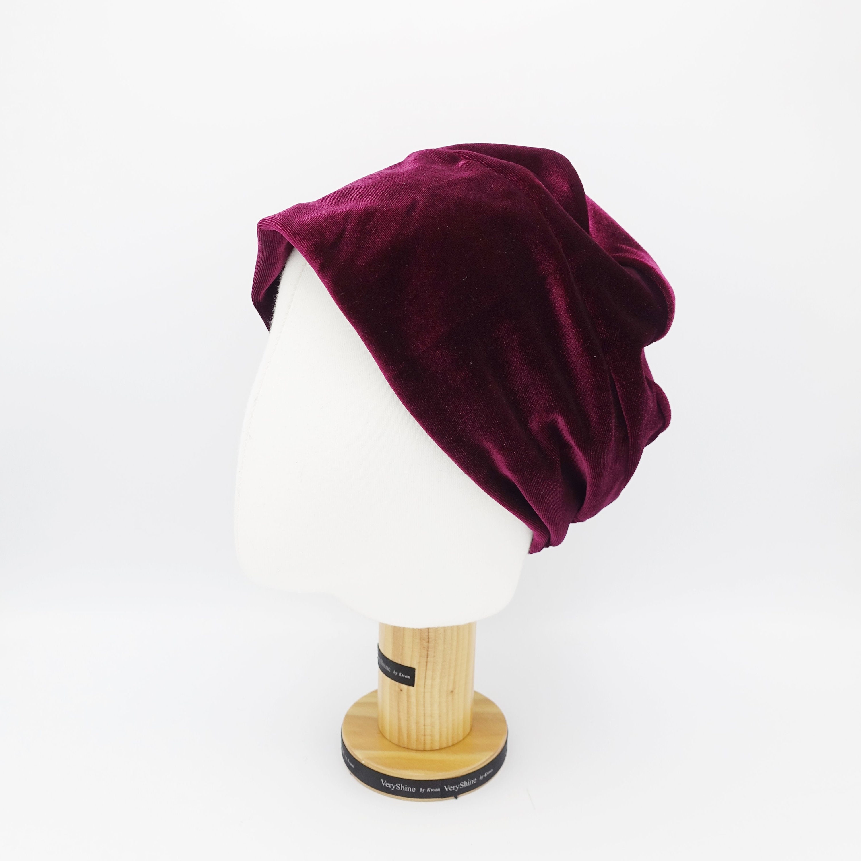 Artisan Handcrafted Rich Burgundy Velveteen Slouchy Hat Burgundy Slouchy Hat - Etsy main image 3