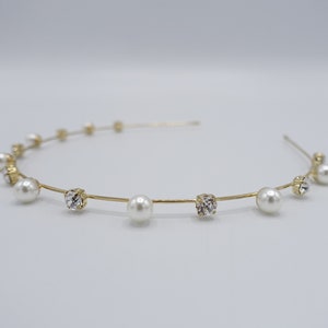 Pearl Rhinestone Thin Headband: Elegant Hair Accessory