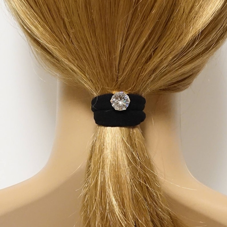 A Set of Glass Rhinestone Decorated Hair Elastic Ponytail Etsy