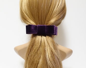 flat velvet bow french bow barrette