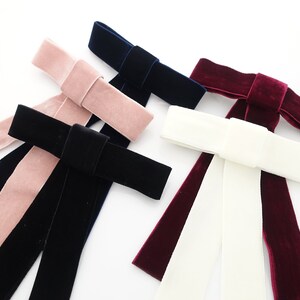 Velvet Bow Simple Stylish Black Velvet Hair Accessory 0.98 Inch Width ...