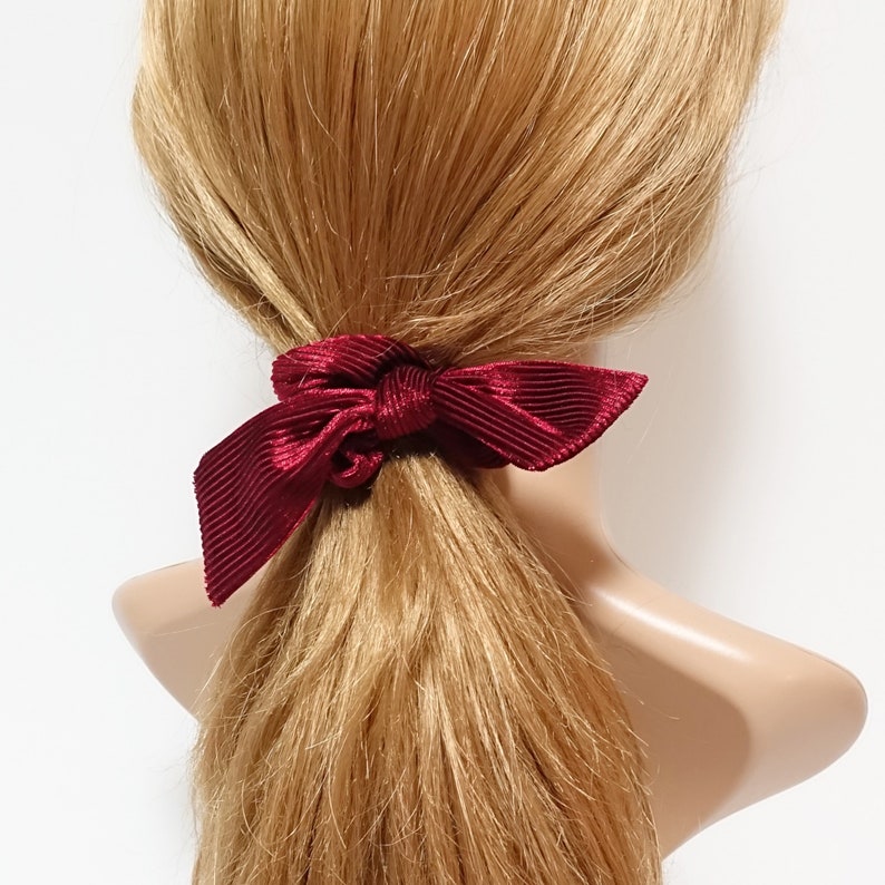 Soft Glossy Corduroy Bow Knot Scrunchies Cute Hair Tie Women - Etsy