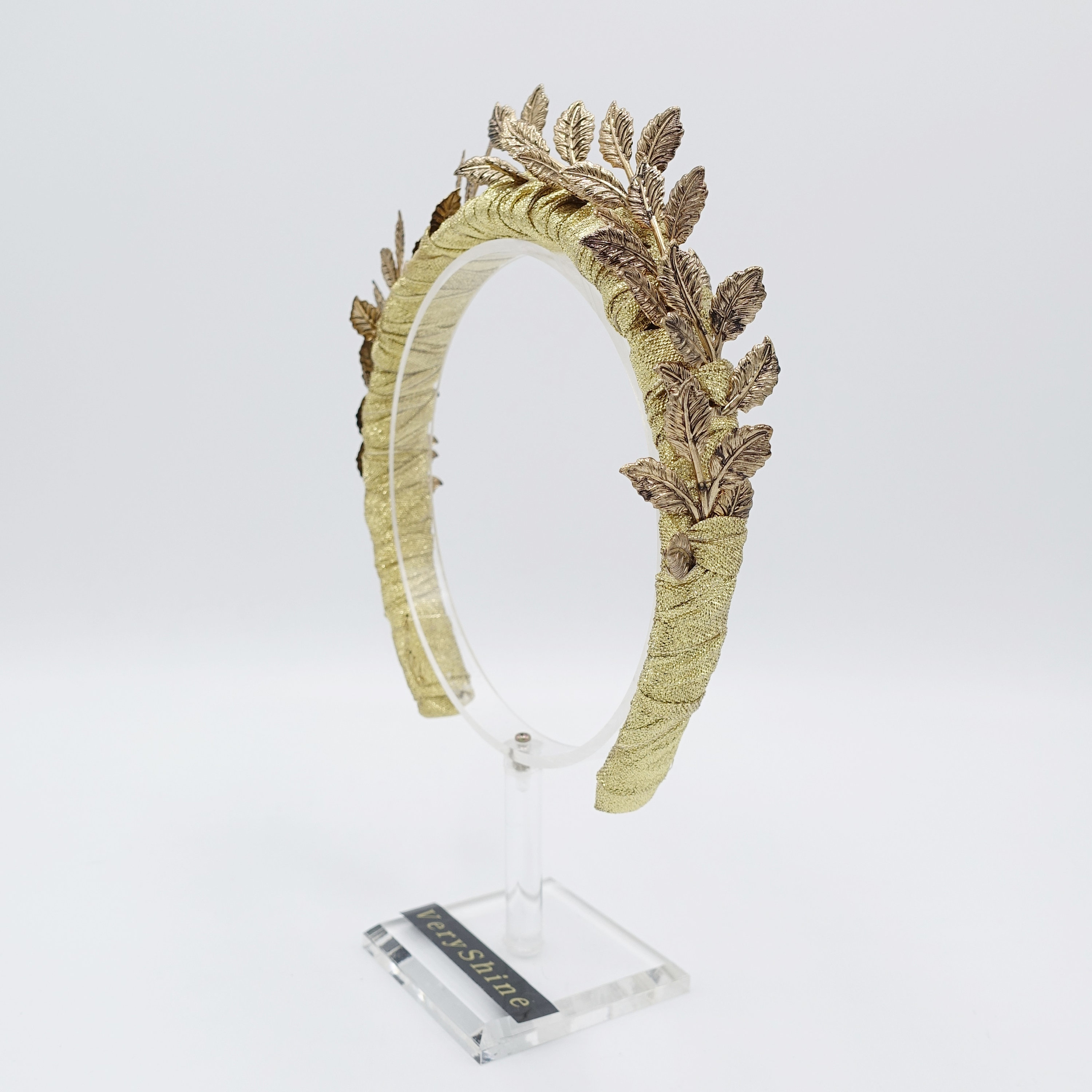 2 Cerchietti Con Foglie D'Oro Per Capelli - Fascia Nuziale In Metallo - Accessorio Moda Per Matrimoni, Feste E Balli