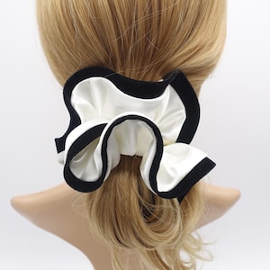satin scrunchies, velvet edge scrunchies for women