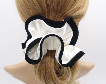 satin scrunchies, silk velvet edge scrunchies for women