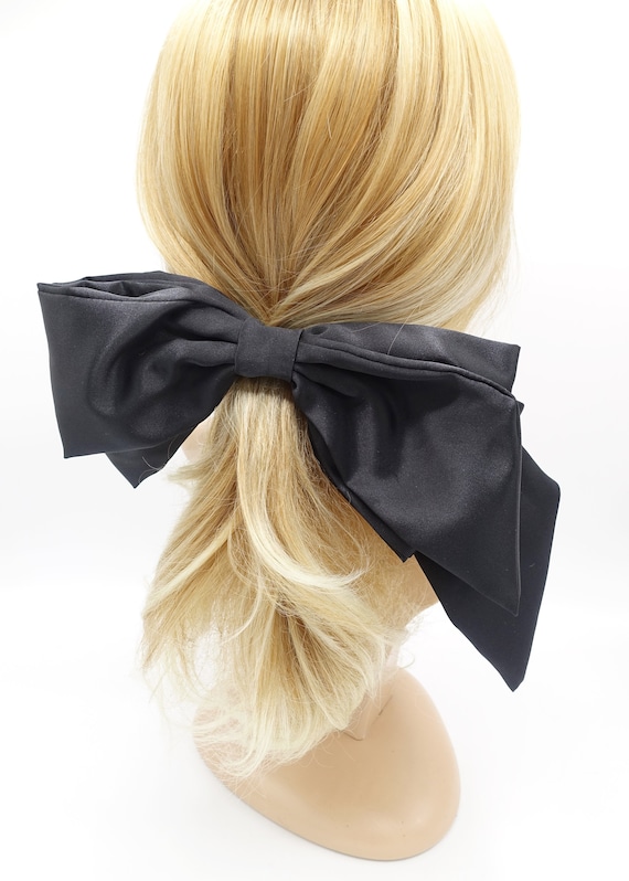 Oversized Satin Hair Bow: Asymmetric Bridal Barrette - Etsy