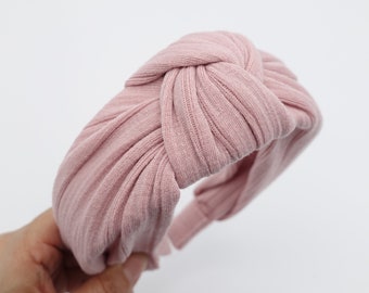 solid corrugated fabric knot headband hairband women hair accessory