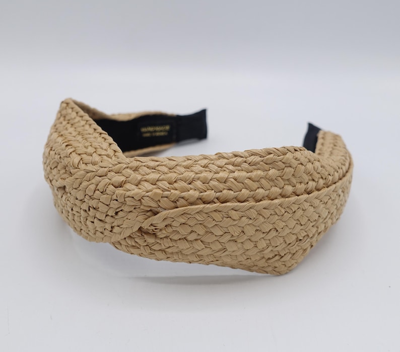 Stroh Frauen Stirnband Urlaub Rattan Haarband Frau Haarschmuck Cross