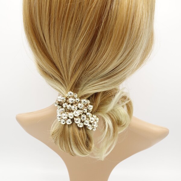 disco ball beaded hair elastic sleek ball ball decorated  ponytail holder women hair accessories