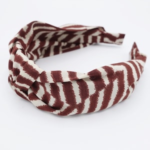 modern zebra pattern headband knotted hairband women hair accessory