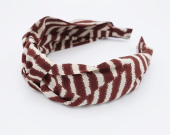 modern zebra pattern headband knotted hairband women hair accessory