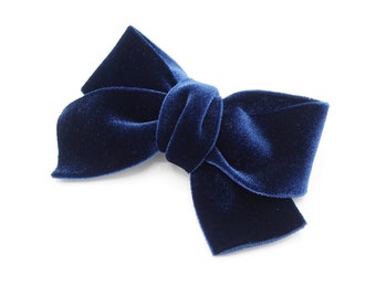 medium velvet cross bow french barrette basic Fall Winter hair accessory
